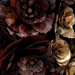 Untitled (Hearts and bones), 2008, mdf, lard, newspaper, blood, tea, coffee, (each) 225 x 90 x 90cm