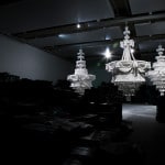 In the Eyes of Others, 2009, plaster, steel, wire, cardboard boxes, newspaper, dimensions variable