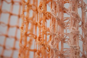 Untitled (Bouquet), 2012, cotton yarn, artist made flower dye, 700 x 250cm