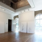 Untitled (Somewhere Nowhere), 2011, plaster, hessian, lace, coffee, cigarette ash, (each) 150 x 100 x 3cm