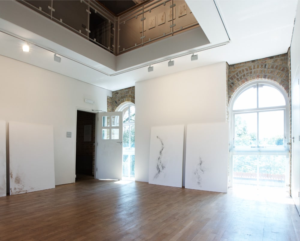 Untitled (Somewhere Nowhere), 2011, plaster, hessian, lace, coffee, cigarette ash, (each) 150 x 100 x 3cm